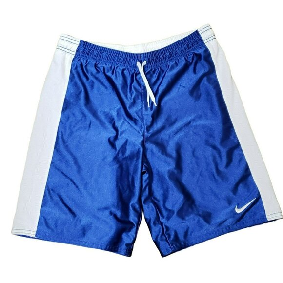 Nike Flight Shorts, Reversable Blue & White w gray, Basketball drawstring Large - Picture 1 of 6